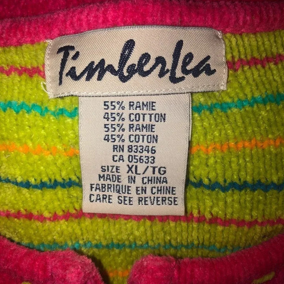 Vintage TIMBERLEA Sz XL Women's Fuchsia Snowman Zip Up Long Sleeve Cardigan Swtr - Picture 2 of 7